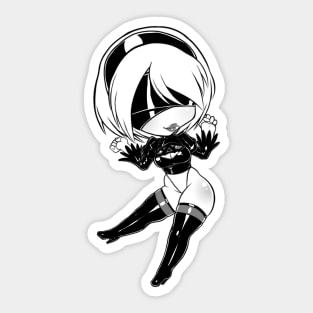 Chibi 2B - no skirt Sticker